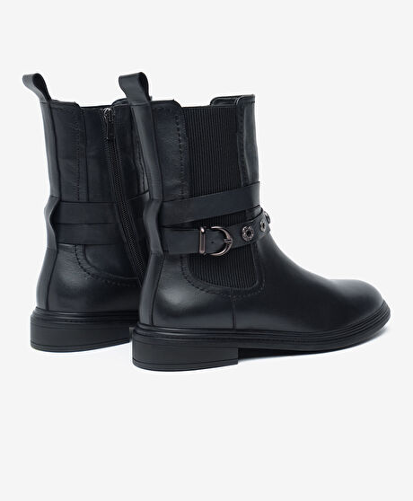Kadın Siyah Hakiki Deri Bot