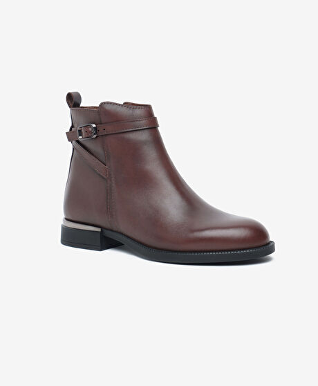 Kadın Kahverengi Hakiki Deri Bot