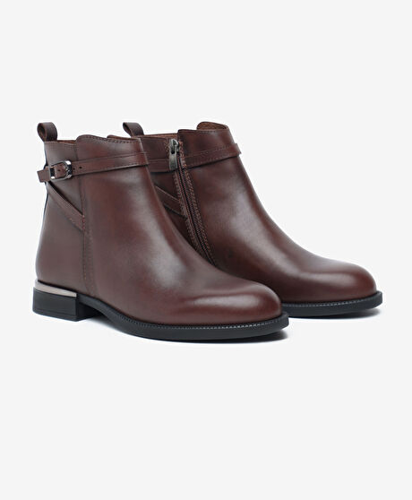 Kadın Kahverengi Hakiki Deri Bot