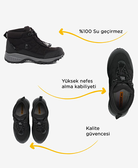 Erkek Çocuk Siyah Su Geçirmez Outdoor Bot