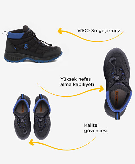 Erkek Çocuk Siyah Saks Su Geçirmez Outdoor Bot