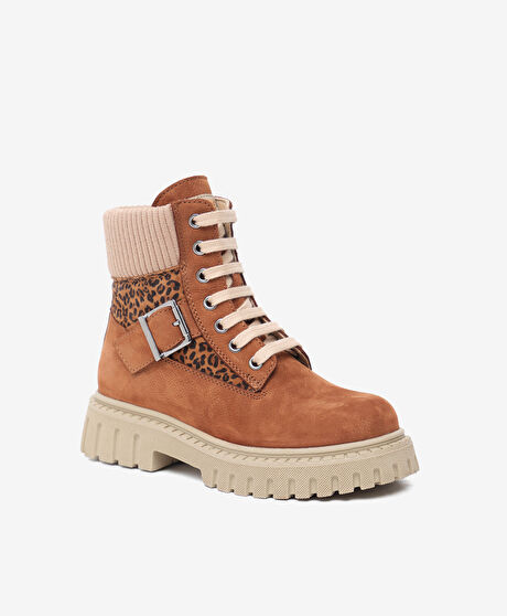 Kız Çocuk Taba Hakiki Deri Military Bot