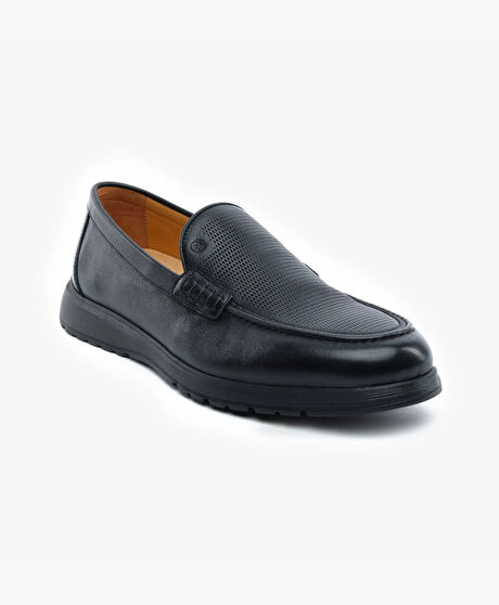 Erkek Siyah Hakiki Deri Comfort Ayakkabı