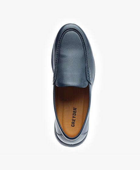 Erkek Lacivert Hakiki Deri Comfort Ayakkabı