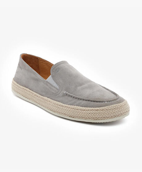 Erkek Gri Hakiki Deri Loafer Ayakkabı