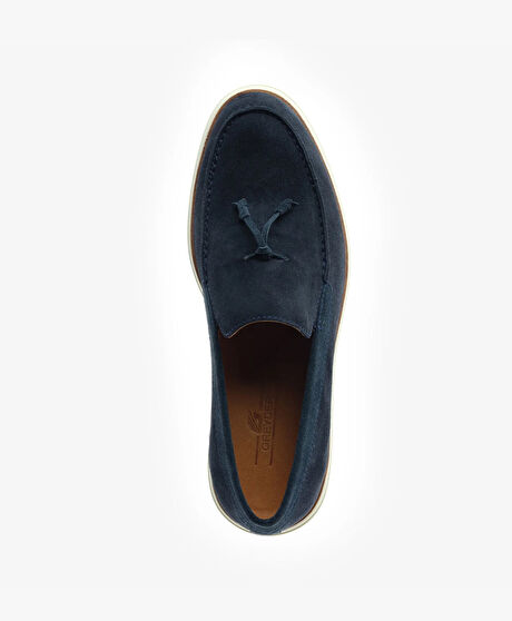Erkek Lacivert Hakiki Deri Loafer Ayakkabı