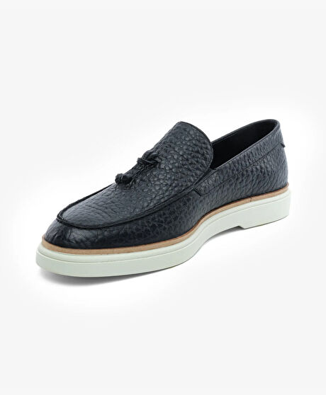 Erkek Siyah Hakiki Deri Loafer Ayakkabı