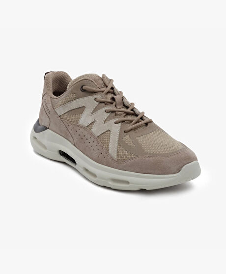 Erkek Koyu Vizon Hakiki Deri Spor Ayakkabı