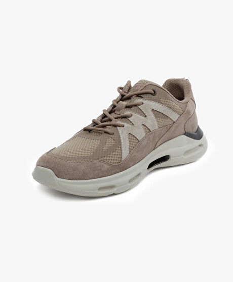 Erkek Koyu Vizon Hakiki Deri Spor Ayakkabı