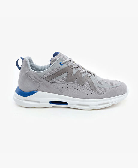 Erkek Açık Gri Hakiki Deri Spor Ayakkabı