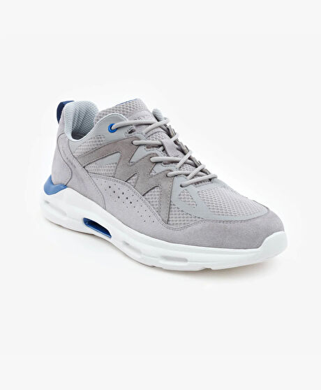 Erkek Açık Gri Hakiki Deri Spor Ayakkabı