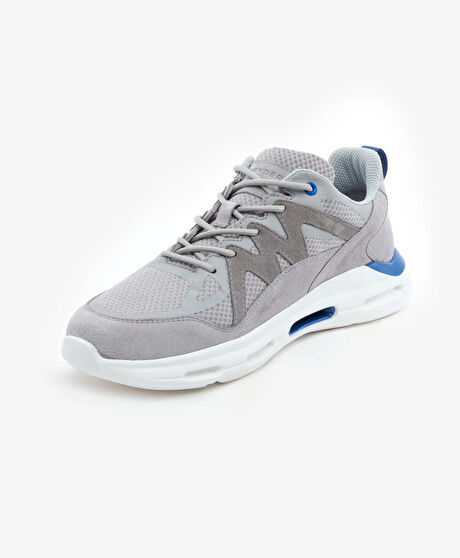 Erkek Açık Gri Hakiki Deri Spor Ayakkabı