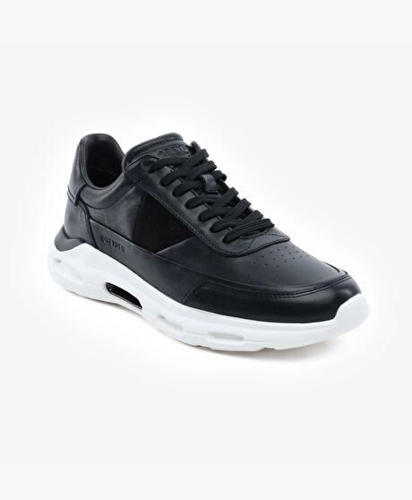 Erkek Siyah Hakiki Deri Spor Ayakkabı