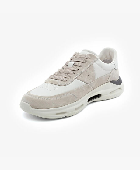 Erkek Açık Vizon Hakiki Deri Spor Ayakkabı