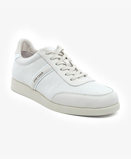 Erkek Beyaz Hakiki Deri Sneaker Ayakkabı