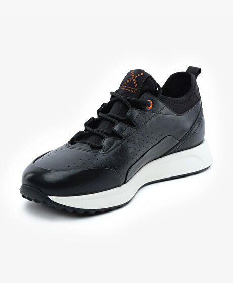 Erkek Siyah Hakiki Deri Spor Ayakkabı