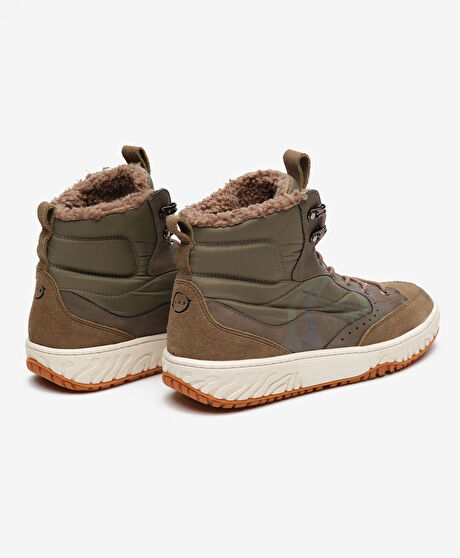 Erkek Kamuflaj Hakiki Deri Sneaker Bot