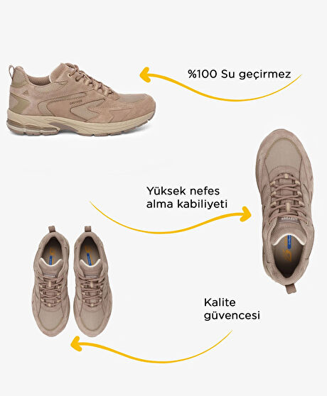 Erkek Vizon Hakiki Deri Su Geçirmez Outdoor Ayakkabı