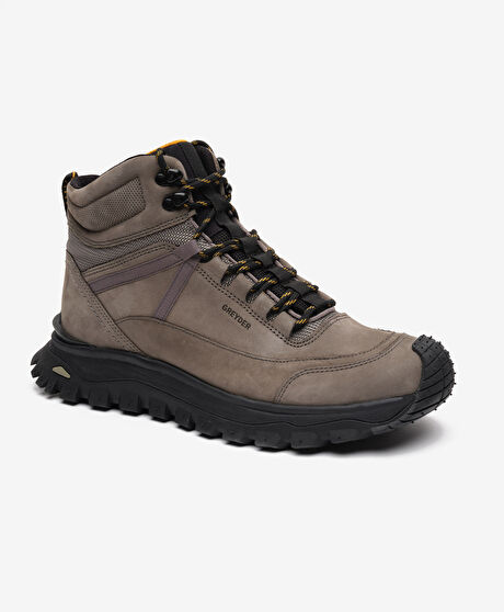 Erkek Koyu Gri Hakiki Deri Su Geçirmez Outdoor Bot