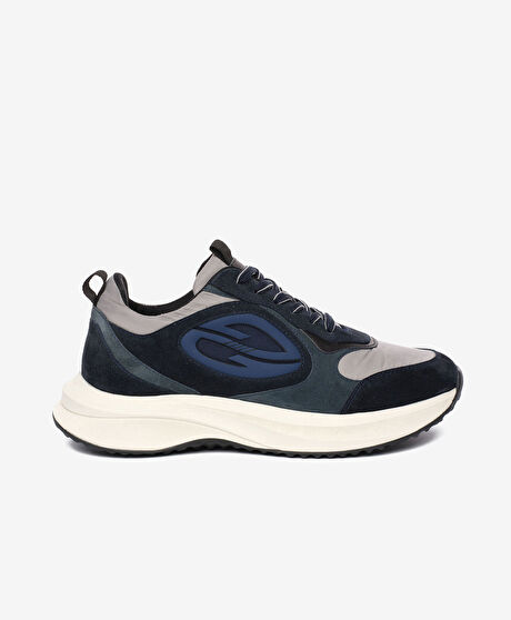 Erkek Lacivert Hakiki Deri Spor Ayakkabı