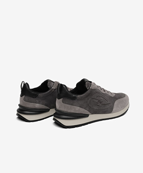 Erkek Gri Hakiki Deri Spor Ayakkabı