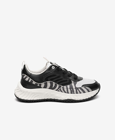 Greyder LAB Kadın Siyah Beyaz Hakiki Deri Spor Ayakkabı