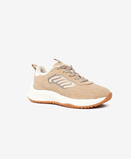 Greyder LAB Kadın Bej Hakiki Deri Spor Ayakkabı