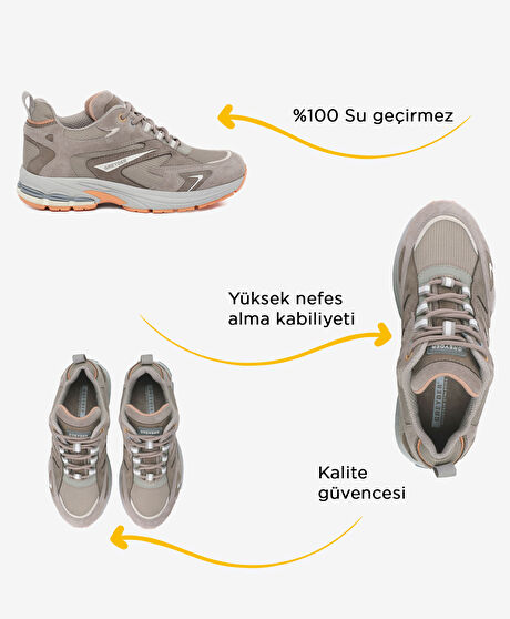 Kadın Gri Su Geçirmez Outdoor Ayakkabı