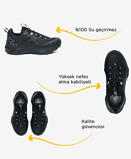 Kadın Siyah Su Geçirmez Outdoor Ayakkabı
