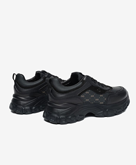 Kadın Siyah Hakiki Deri Spor Ayakkabı