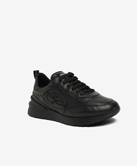 Kadın Siyah Hakiki Deri Spor Ayakkabı