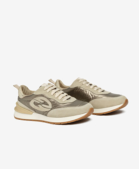 Kadın Bej Hakiki Deri Spor Ayakkabı