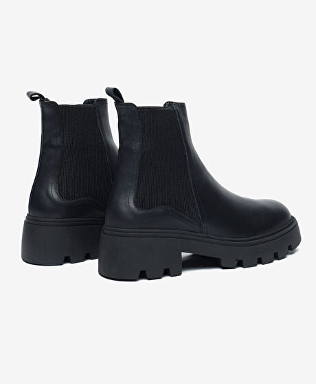 Kadın Siyah Hakiki Deri Chelsea Bot