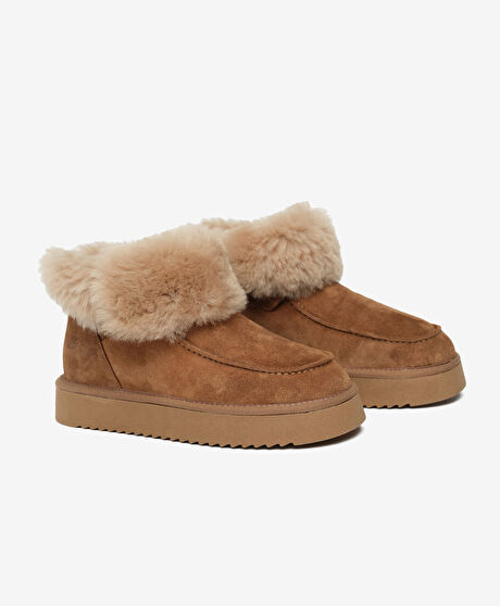 Kadın Sigaro Süet Hakiki Deri Bot