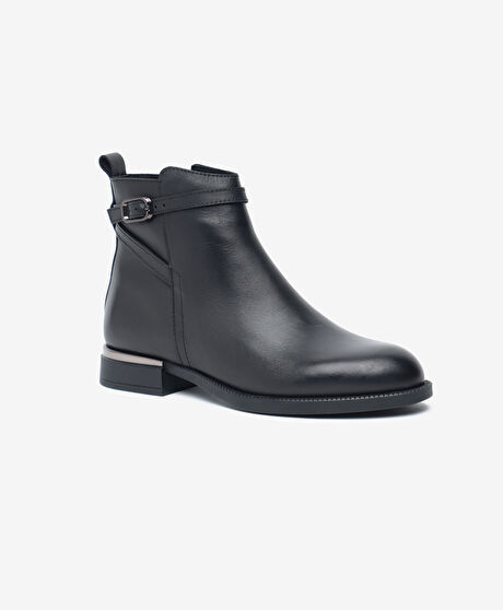 Kadın Siyah Hakiki Deri Bot