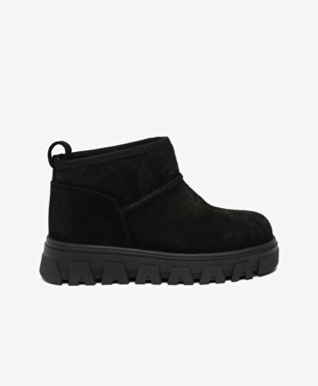 Çocuk Siyah Süet Hakiki Deri Bot