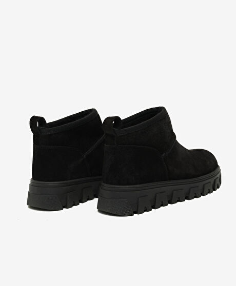 Çocuk Siyah Süet Hakiki Deri Bot