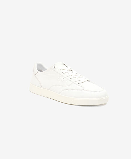 Erkek Kirli Beyaz Hakiki Deri Sneaker Ayakkabı