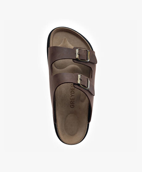 Erkek Kahverengi Hakiki Deri Terlik