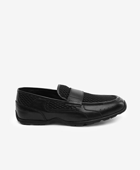 Erkek Siyah Hakiki Deri Loafer Ayakkabı