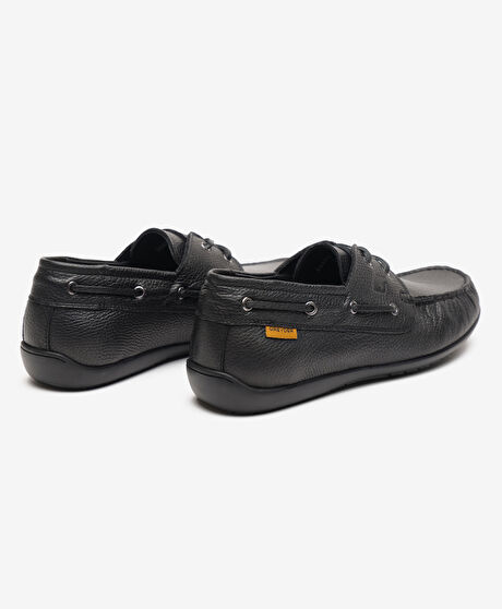 Erkek Siyah Hakiki Deri Marine Ayakkabı