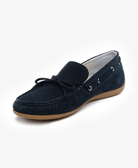 Erkek Lacivert Hakiki Deri Marine Ayakkabı