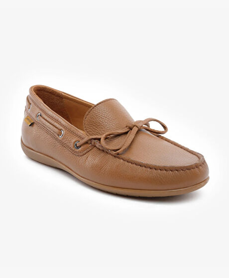 Erkek Taba Hakiki Deri Marine Ayakkabı