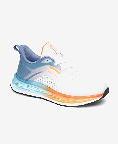 Erkek Beyaz Mavi Hakiki Deri Spor Ayakkabı