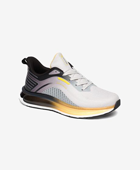 Erkek Açık Gri Siyah Hakiki Deri Spor Ayakkabı