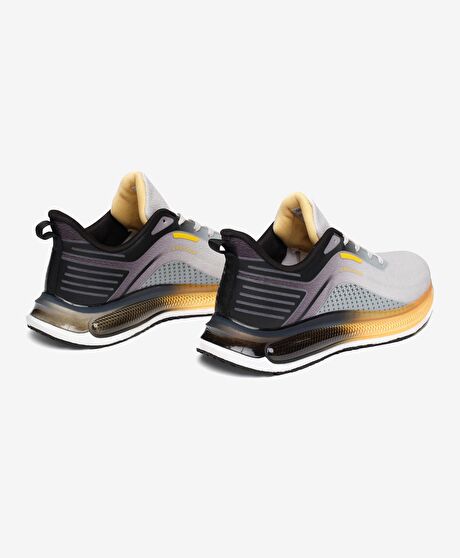 Erkek Açık Gri Siyah Hakiki Deri Spor Ayakkabı