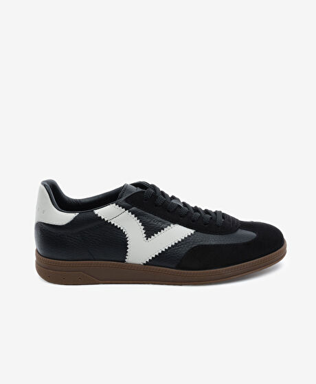 Erkek Siyah Hakiki Deri Sneaker Ayakkabı
