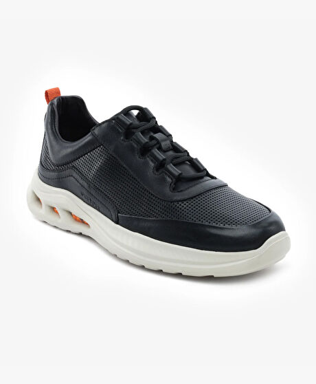 Erkek Siyah Hakiki Deri Spor Ayakkabı