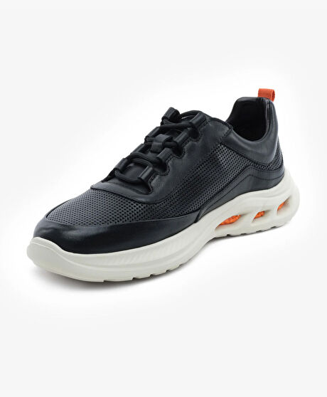 Erkek Siyah Hakiki Deri Spor Ayakkabı