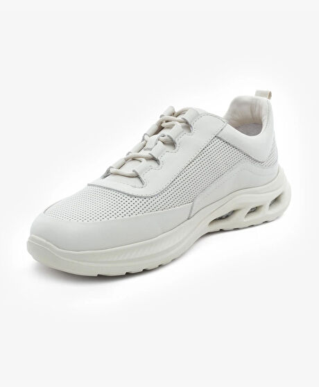 Erkek Kirli Beyaz Hakiki Deri Spor Ayakkabı